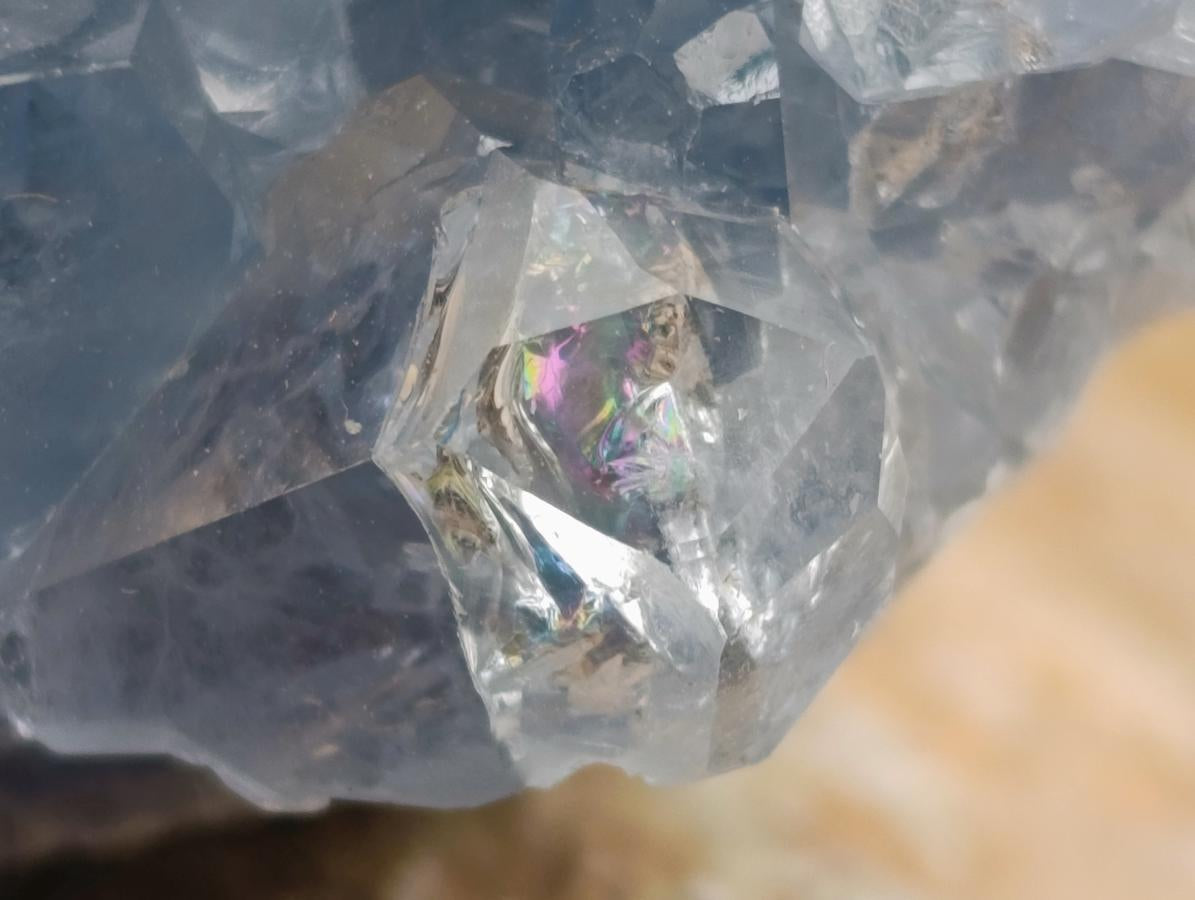 Natural Blue Celestite Geode Cluster Specimens x 2 From Sakoany, Madagascar
