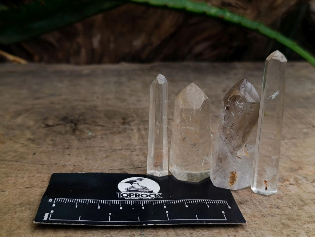 Polished Clear Quartz Crystals with Inclusions x 35 From Madagascar