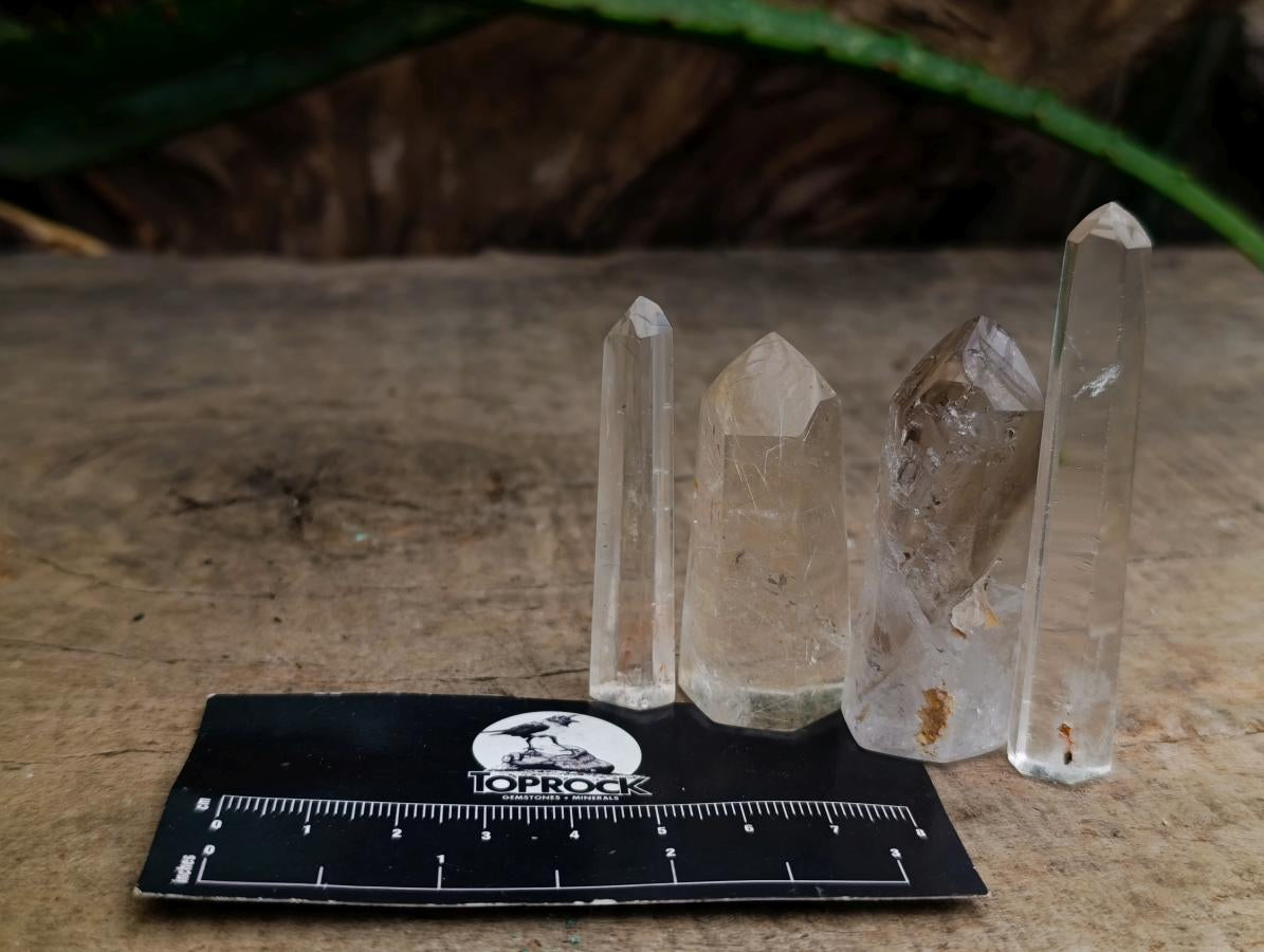 Polished Clear Quartz Crystals with Inclusions x 35 From Madagascar
