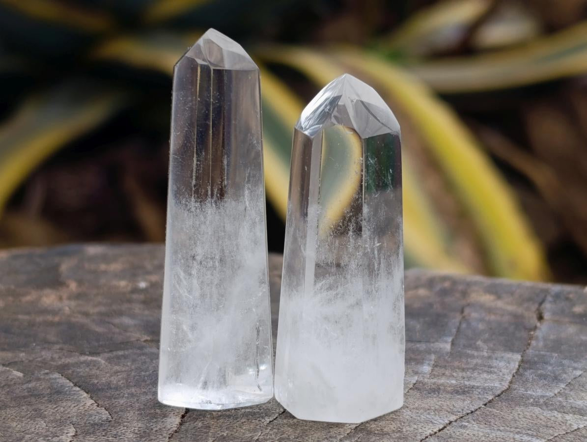 Polished Clear Quartz Crystals with Inclusions x 35 From Madagascar