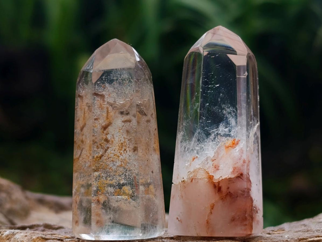 Polished Clear Quartz Crystals with Inclusions x 35 From Madagascar