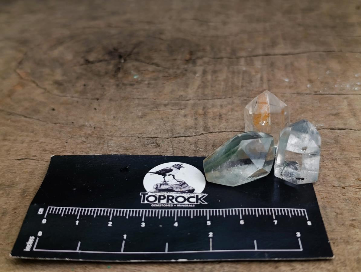 Polished Clear Quartz Crystals with Inclusions x 35 From Madagascar
