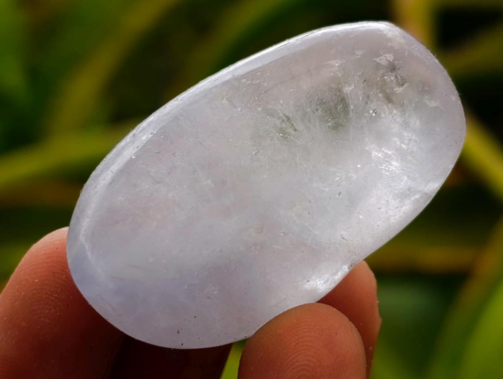 Polished Blue Celestite Galets x 35 From Sakoany, Madagascar