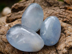 Polished Blue Celestite Galets x 35 From Sakoany, Madagascar