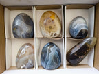 Polished Banded Agate Standing Free Forms x 6 From Madagascar