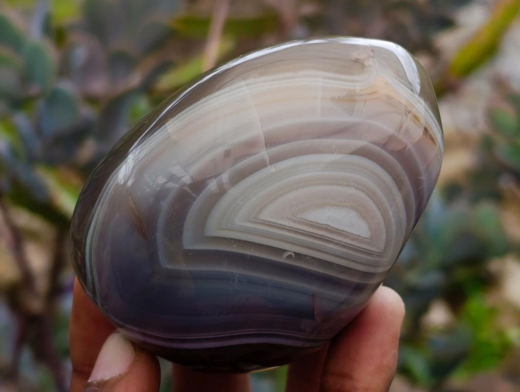Polished Banded Agate Standing Free Forms x 6 From Madagascar