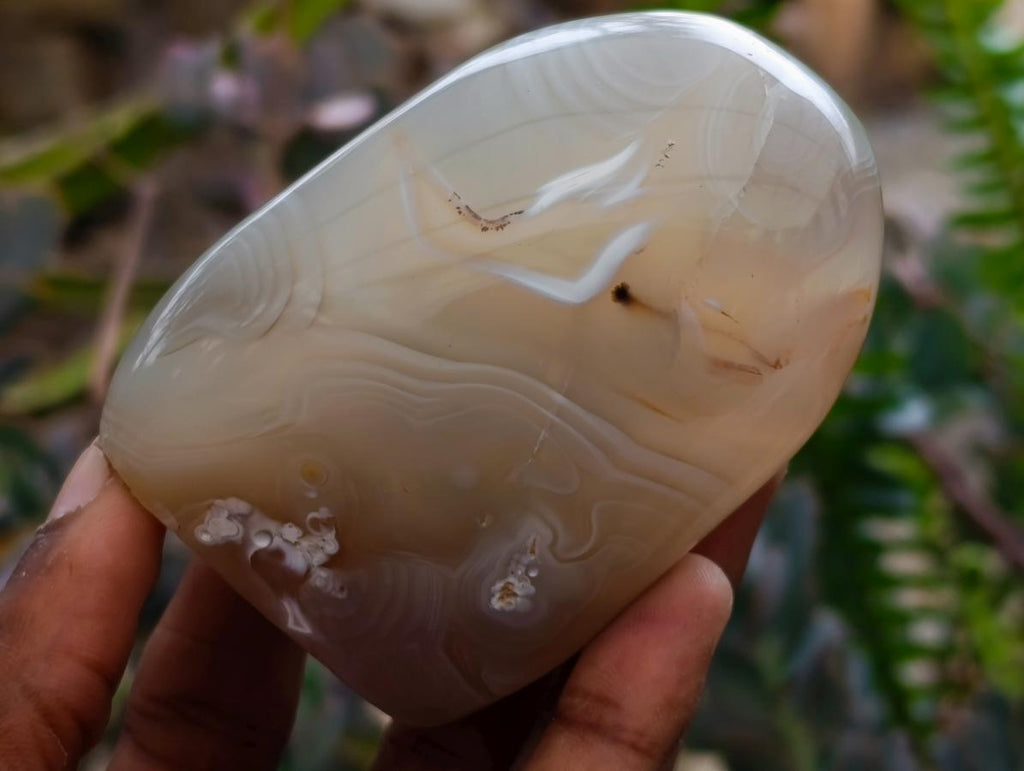 Polished Banded Agate Standing Free Forms x 6 From Madagascar