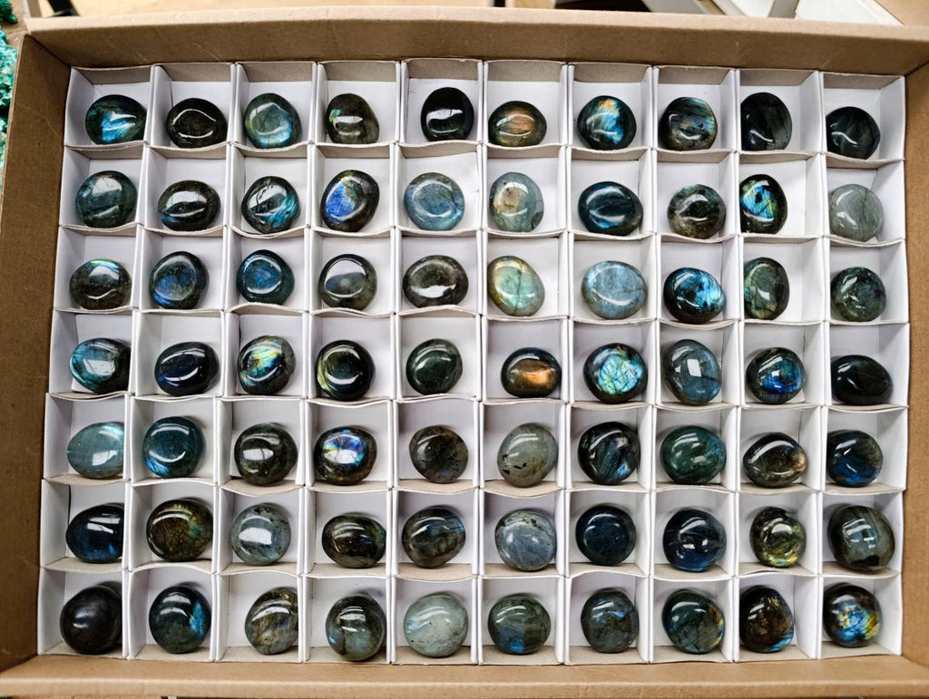 Polished Mini Rounded Wire Wrap Size Labradorite Free Forms x 70 From Madagascar