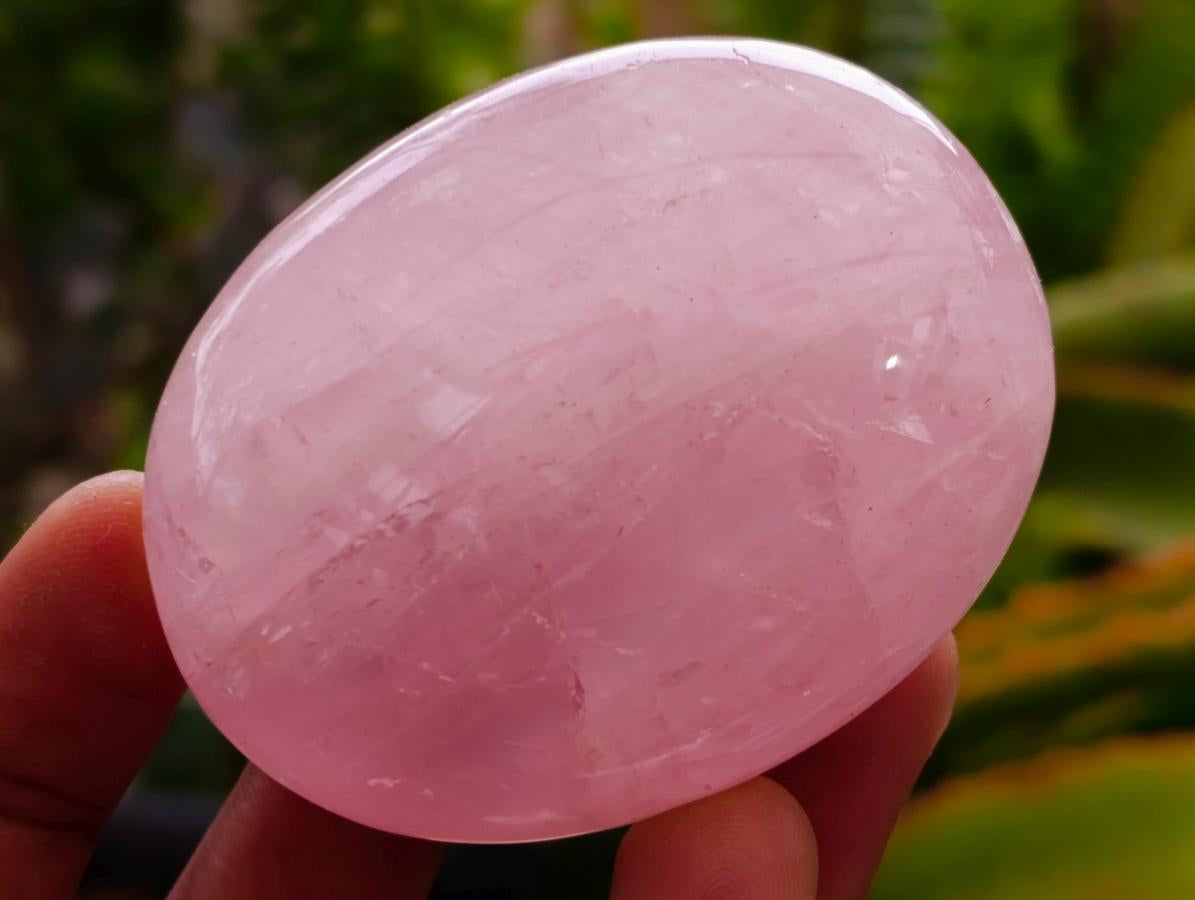 Polished Gemmy Rose Quartz Palm Stones x 13 From Madagascar