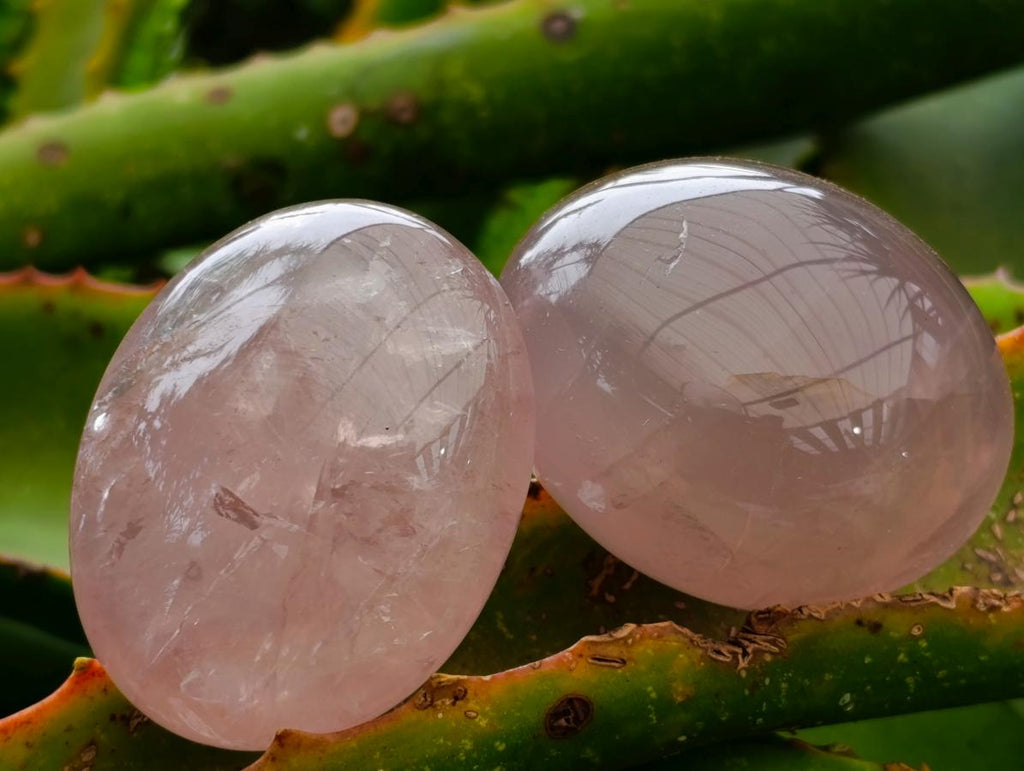 Polished Gemmy Rose Quartz Palm Stones x 13 From Madagascar