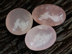 Polished Gemmy Rose Quartz Palm Stones x 13 From Madagascar