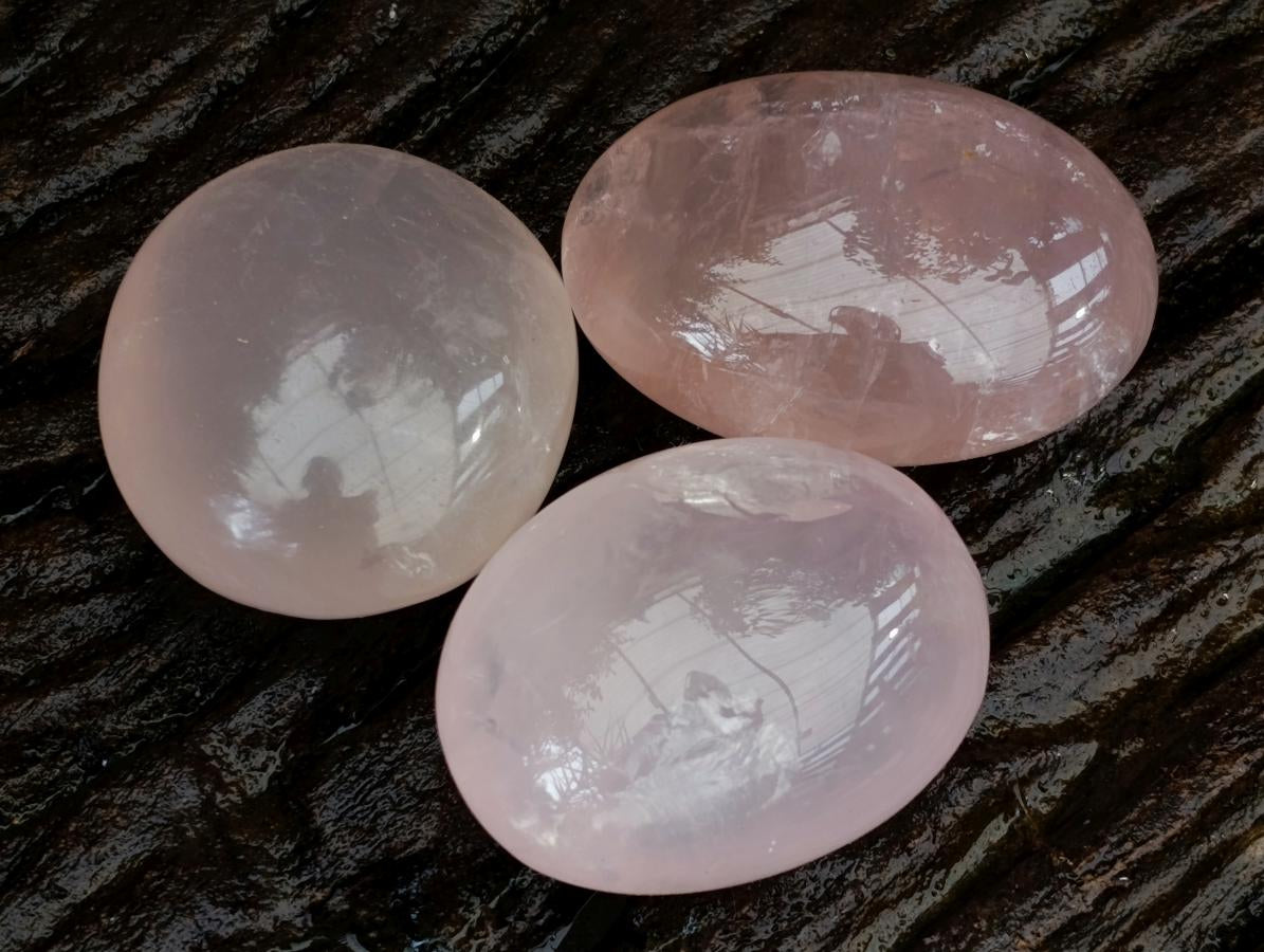 Polished Gemmy Rose Quartz Palm Stones x 13 From Madagascar