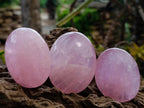 Polished Gemmy Rose Quartz Palm Stones x 13 From Madagascar
