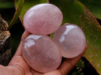 Polished Gemmy Rose Quartz Palm Stones x 13 From Madagascar