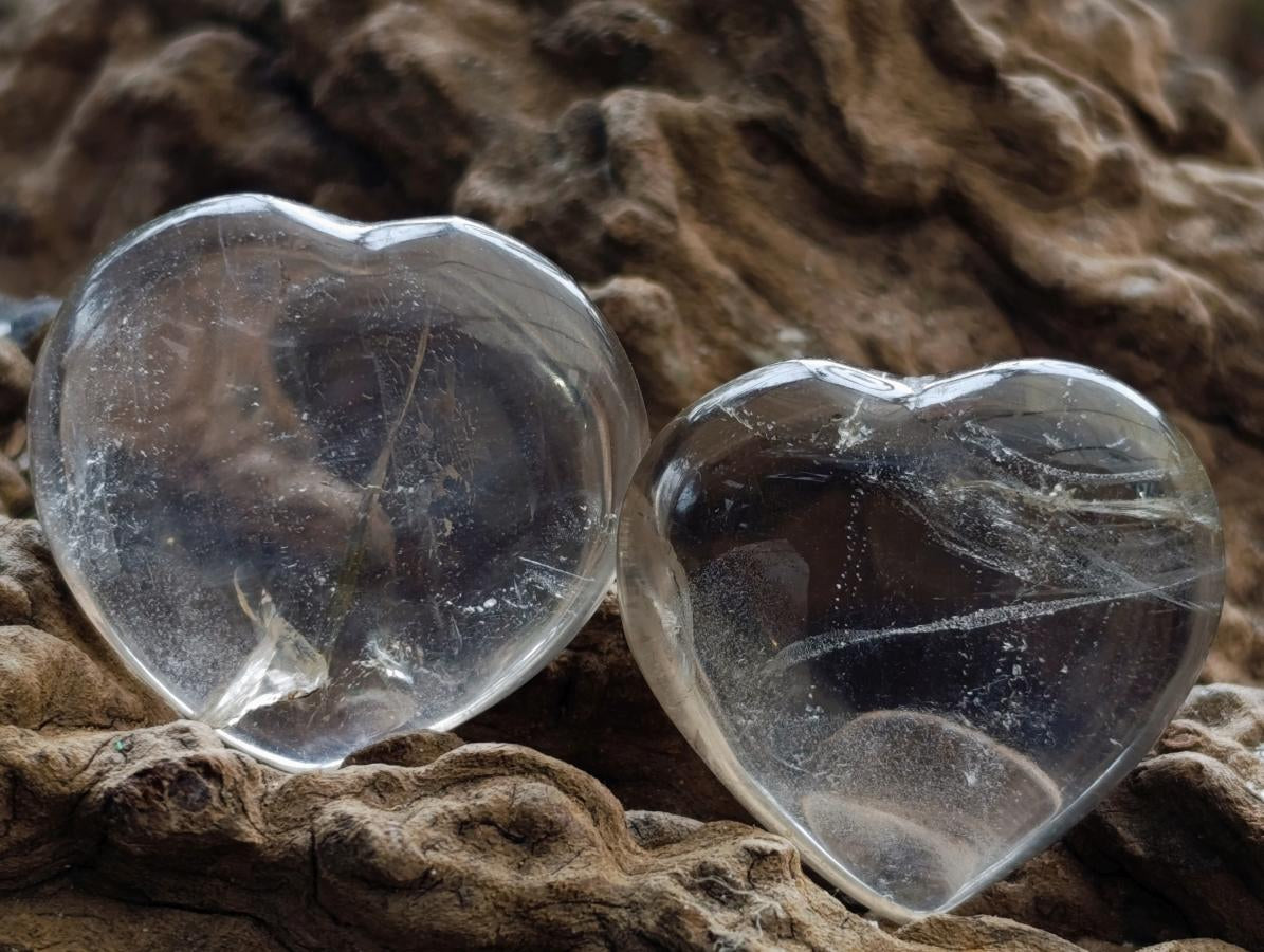 Polished Mix of Clear Quartz Hearts x 22 From Amoron’i Mania, Madagascar