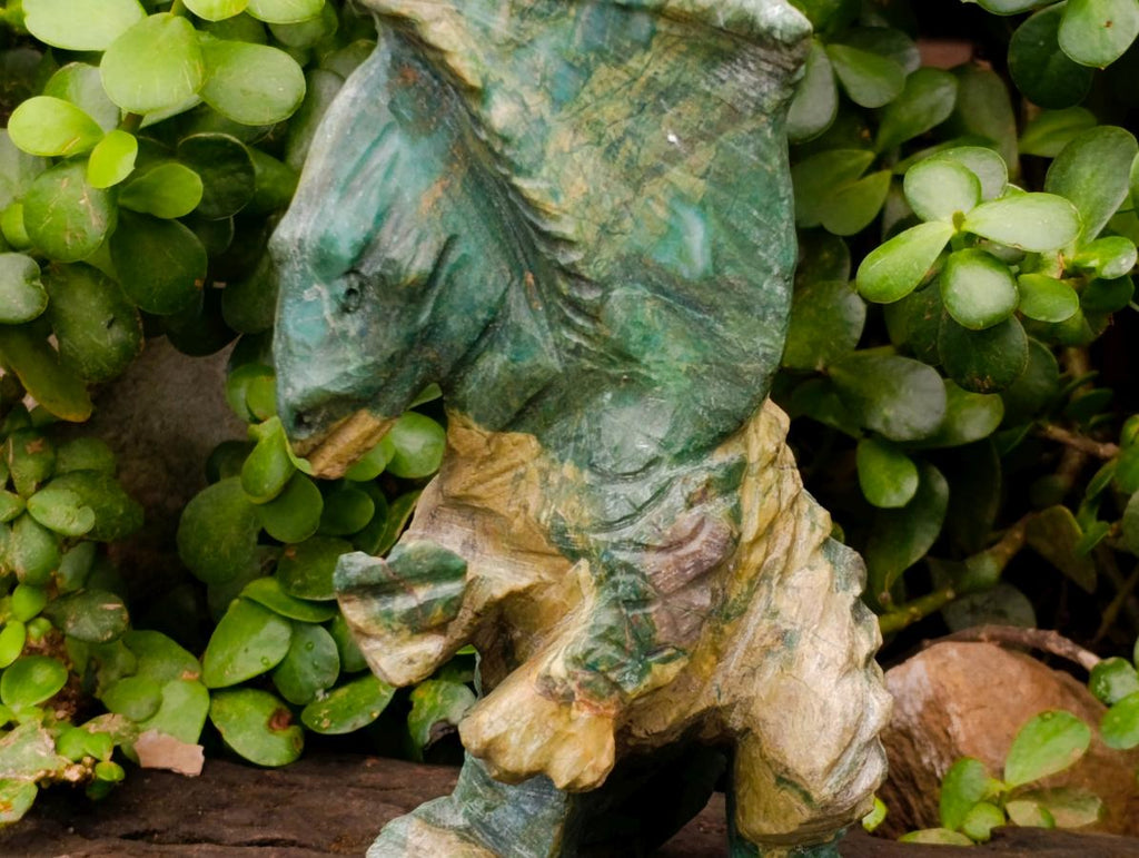 Hand Made Large Verdite Dragon Carving x 1 From Zimbabwe - Toprock Gemstones and Minerals 