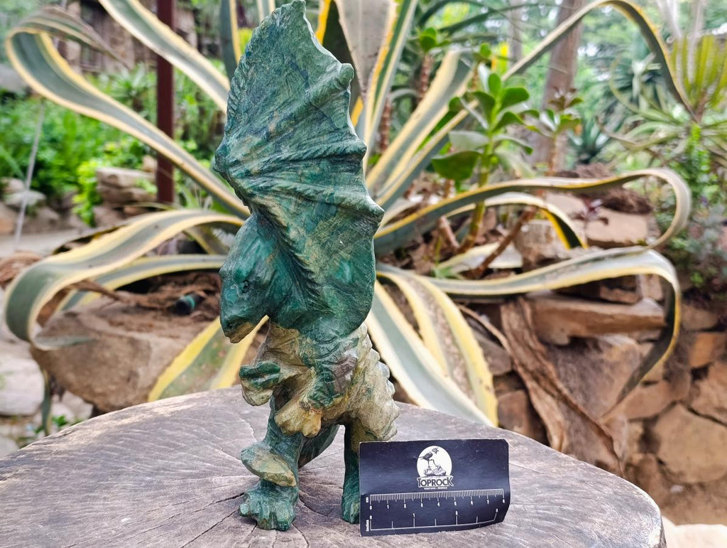 Hand Made Large Verdite Dragon Carving x 1 From Zimbabwe - Toprock Gemstones and Minerals 