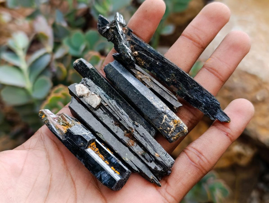 Natural Aegirine Single Crystals x 750g Lot From Zomba, Malawi