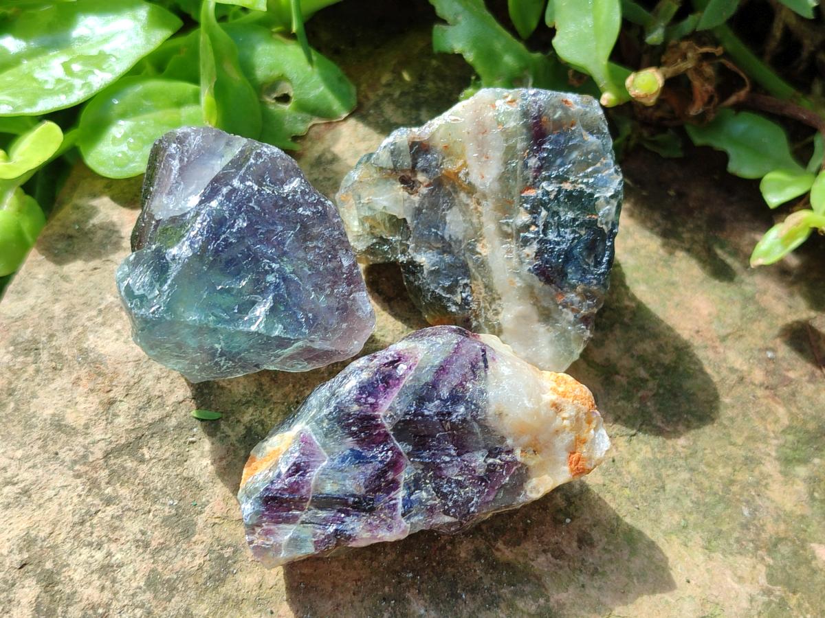 Natural Watermelon Fluorite Cobbed Specimens x 35 From Uis, Namibia