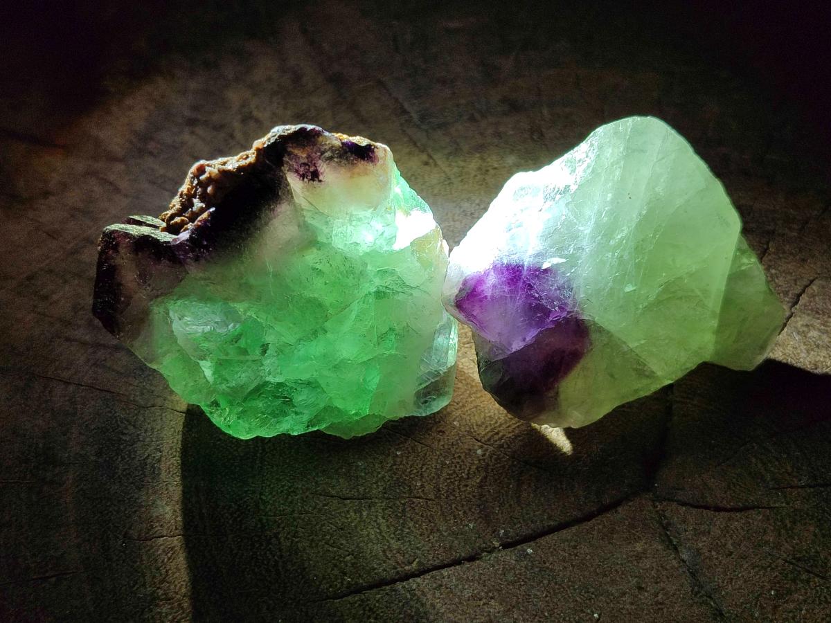 Natural Watermelon Fluorite Cobbed Specimens x 35 From Uis, Namibia