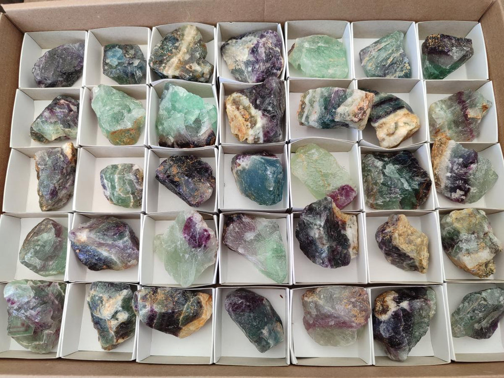 Natural Watermelon Fluorite Cobbed Specimens x 35 From Uis, Namibia