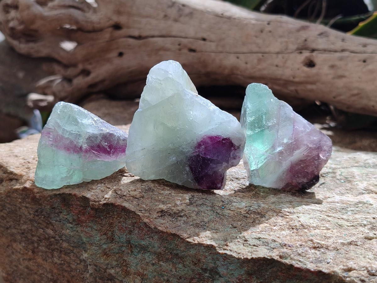 Natural Watermelon Fluorite Cobbed Specimens x 35 From Uis, Namibia