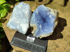 Natural Blue Lace Agate Geode Specimens x 6 From Nsanje, Malawi