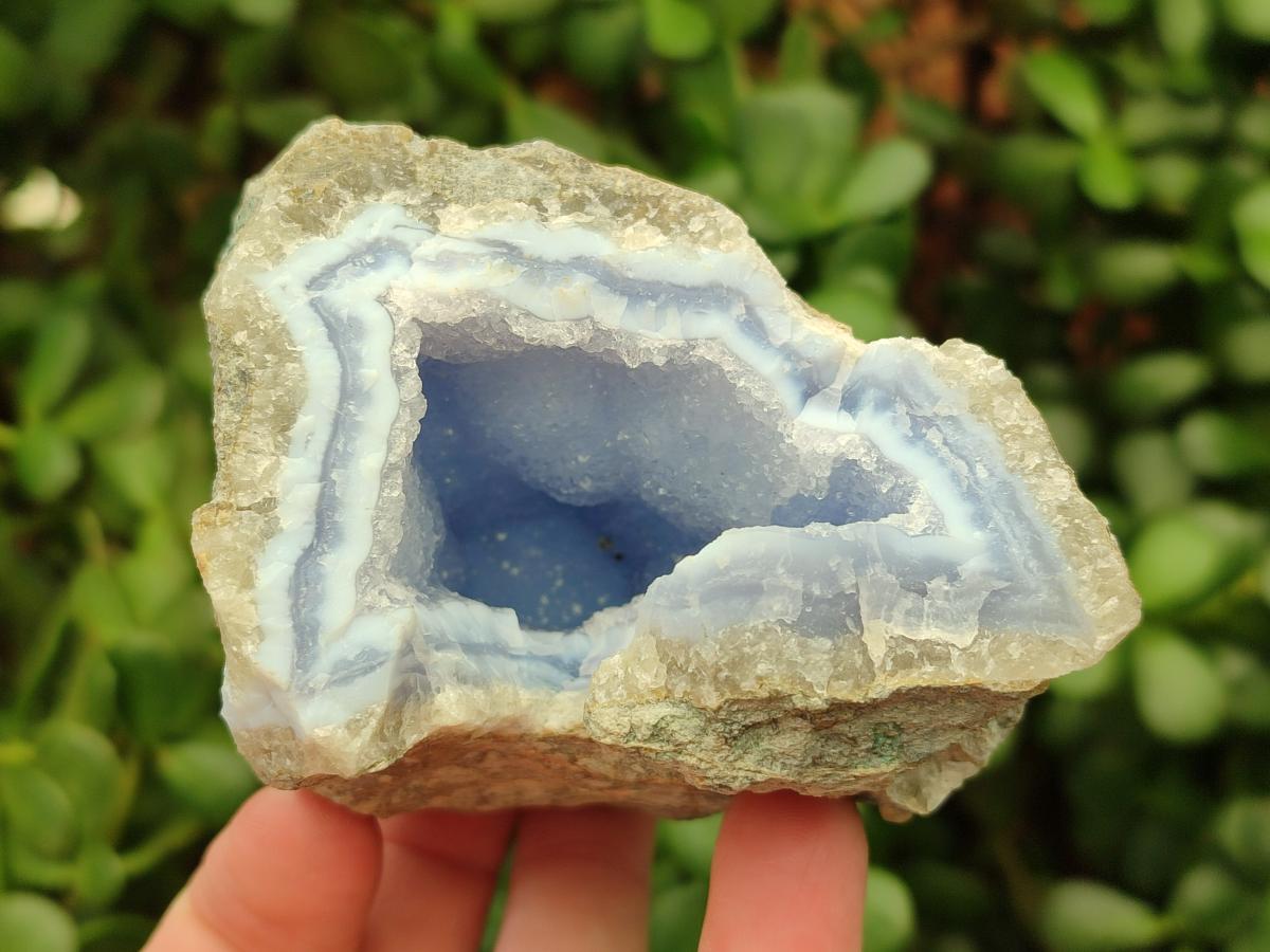 Natural Blue Lace Agate Geode Specimens x 6 From Nsanje, Malawi
