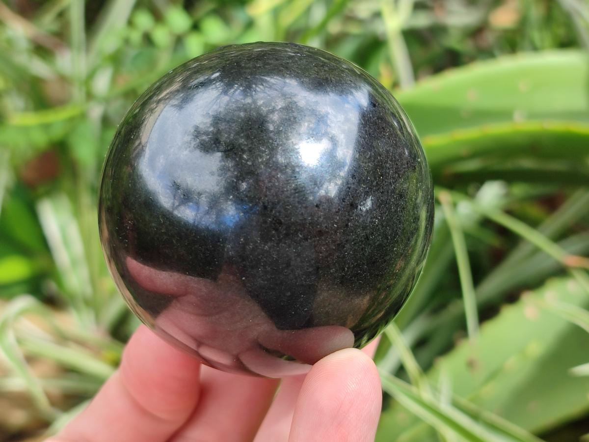 Polished Black Basalt Spheres x 3 From Madagascar