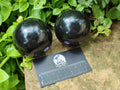 Polished Black Basalt Spheres x 3 From Madagascar