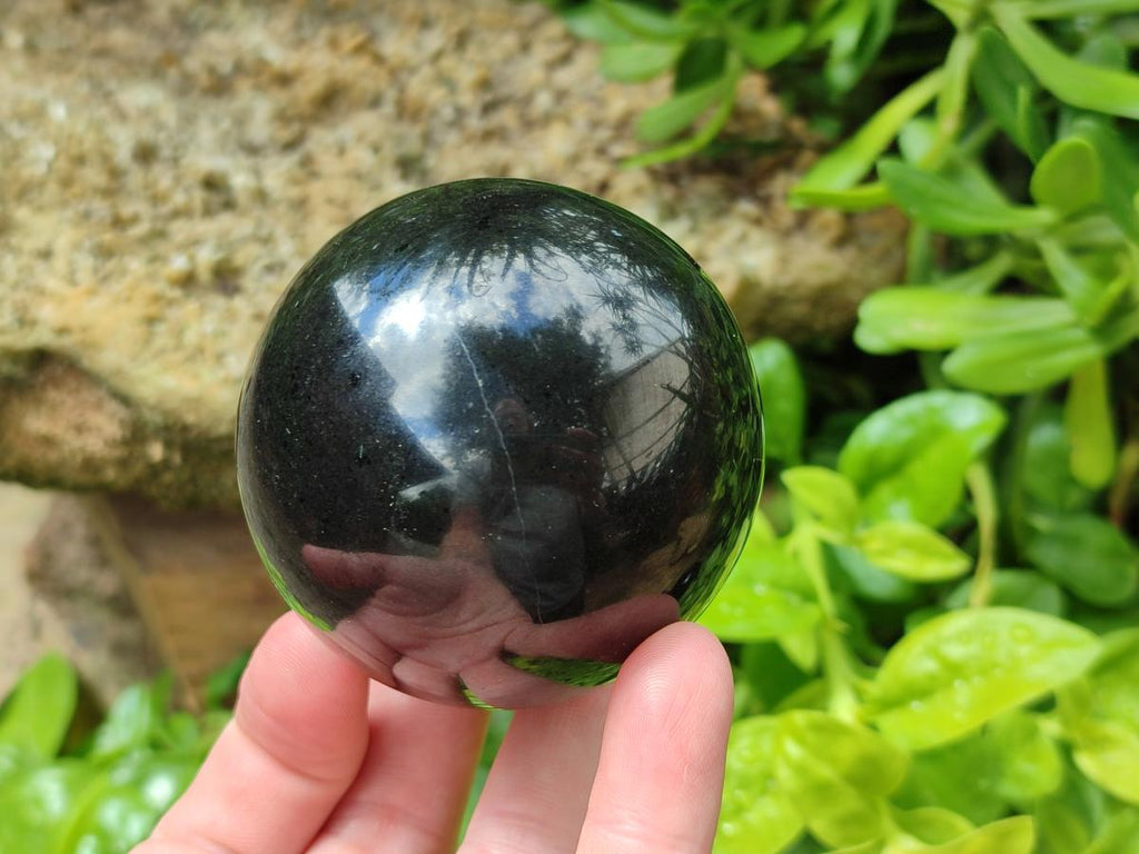 Polished Black Basalt Spheres x 3 From Madagascar