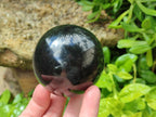 Polished Black Basalt Spheres x 3 From Madagascar