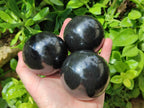 Polished Black Basalt Spheres x 3 From Madagascar