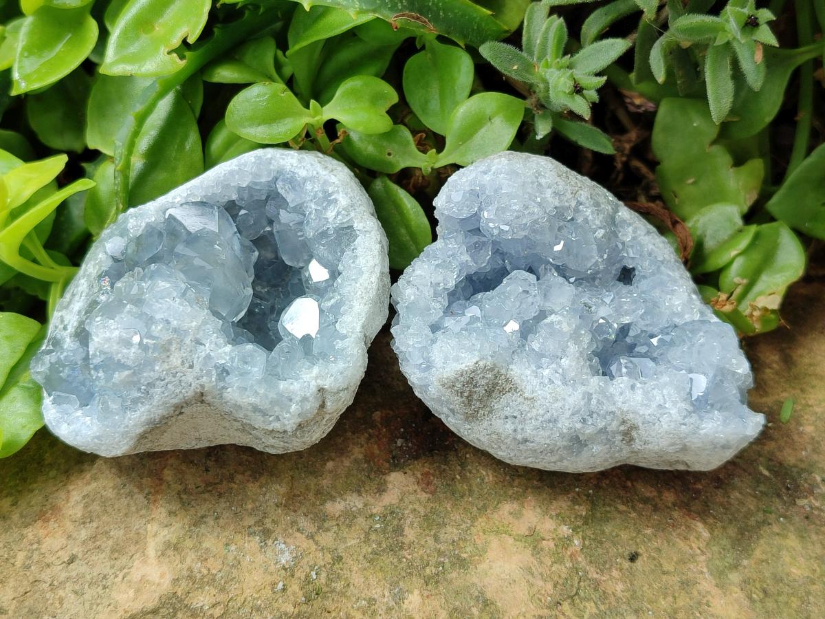 Natural Blue Celestite Specimens x 6 From Sakoany, Madagascar