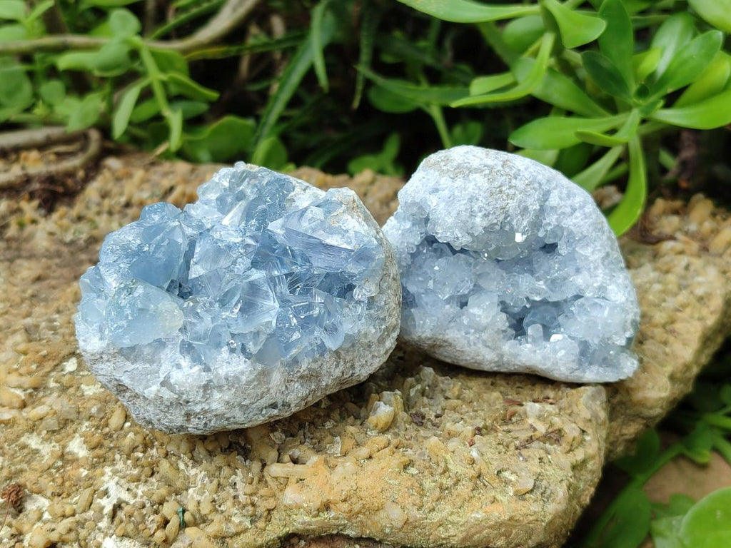 Natural Blue Celestite Specimens x 6 From Sakoany, Madagascar