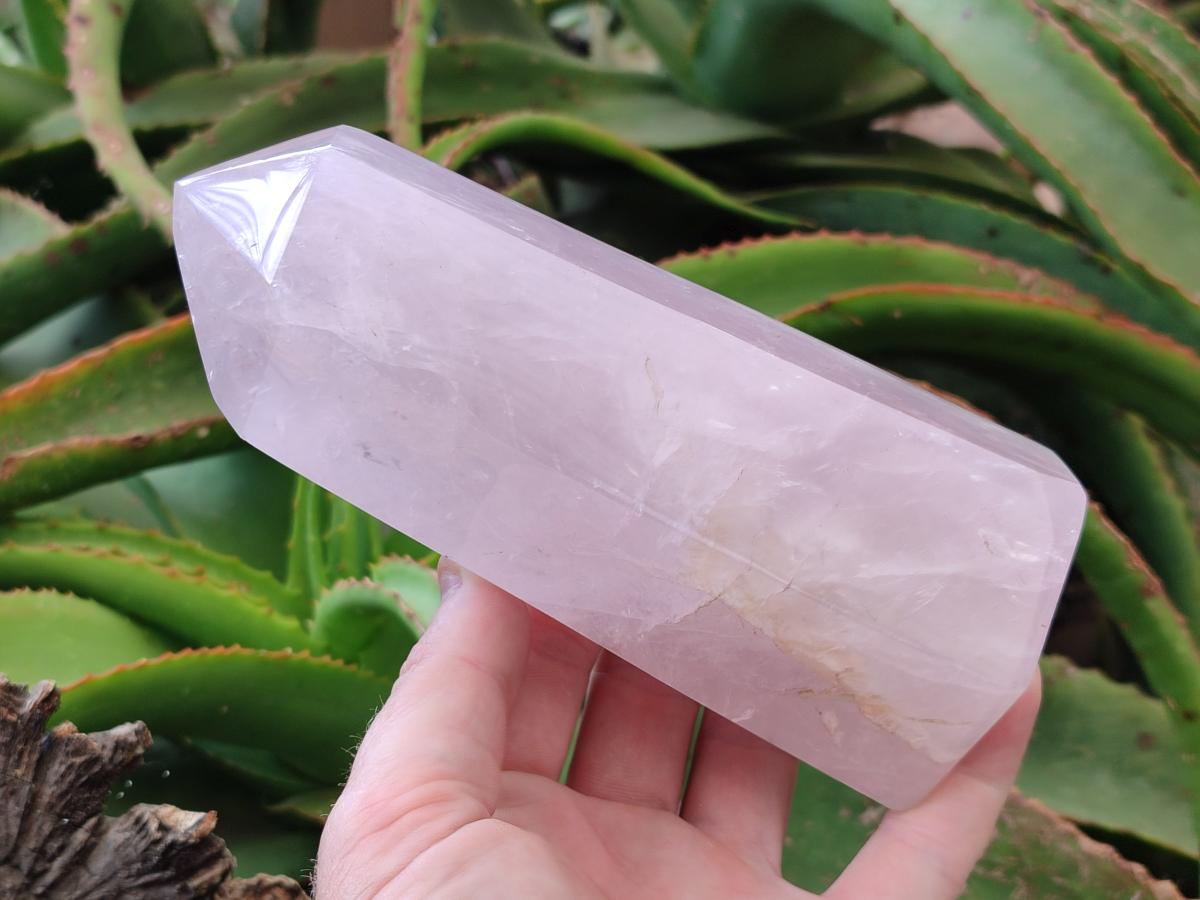 Polished Gemmy Rose Quartz Crystals x 2 From Madagascar