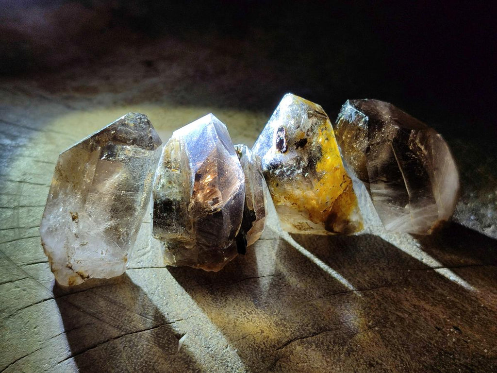 Natural Morion Smokey Quartz Crystals x 20 From Zomba Plateau, Malawi