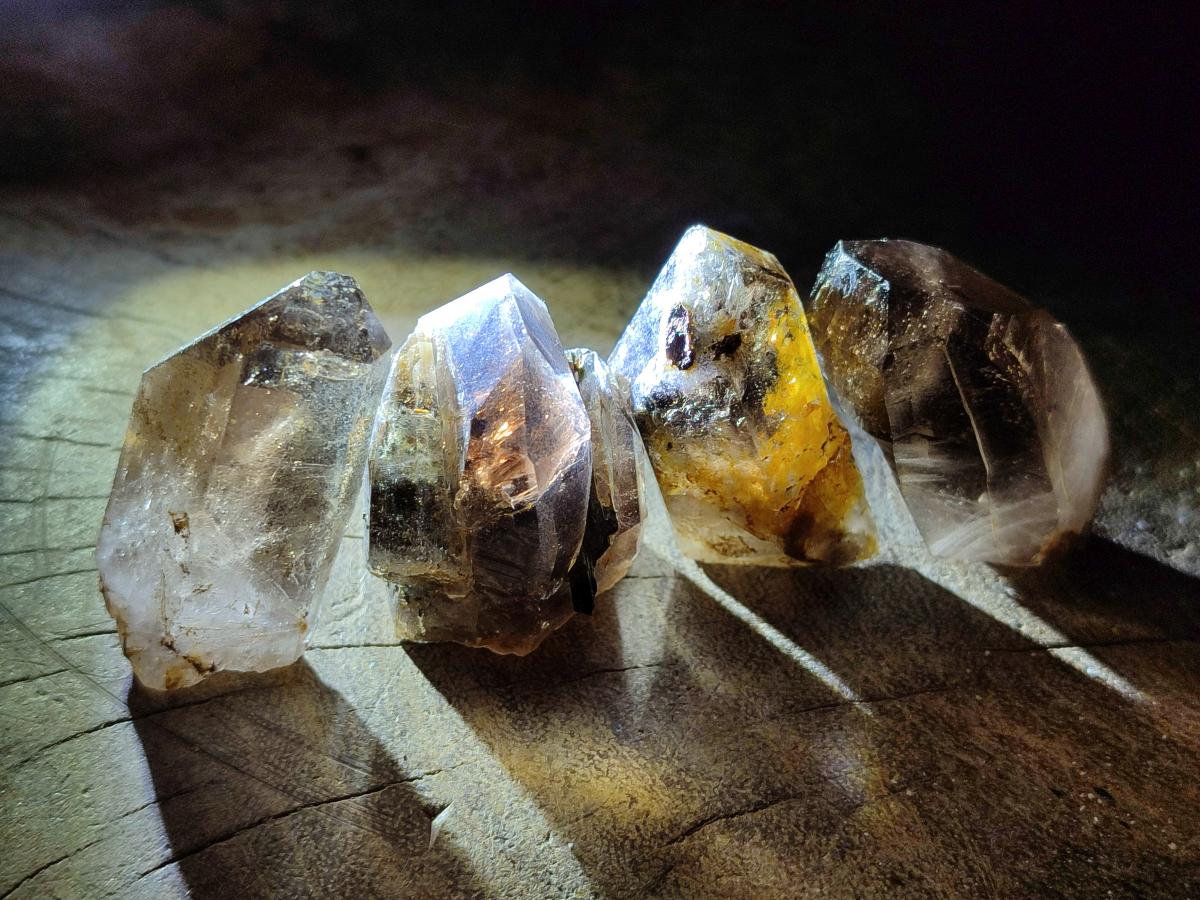 Natural Morion Smokey Quartz Crystals x 20 From Zomba Plateau, Malawi