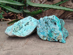 Natural Drusy Coated Chrysocolla with Malachite Specimens x 4 From Lupoto Mine, Congo