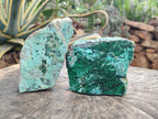 Natural Drusy Coated Chrysocolla with Malachite Specimens x 4 From Lupoto Mine, Congo