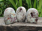 Polished Rubellite Pink Tourmaline Standing Free Forms x 3 From Ambatondrazaka, Madagascar