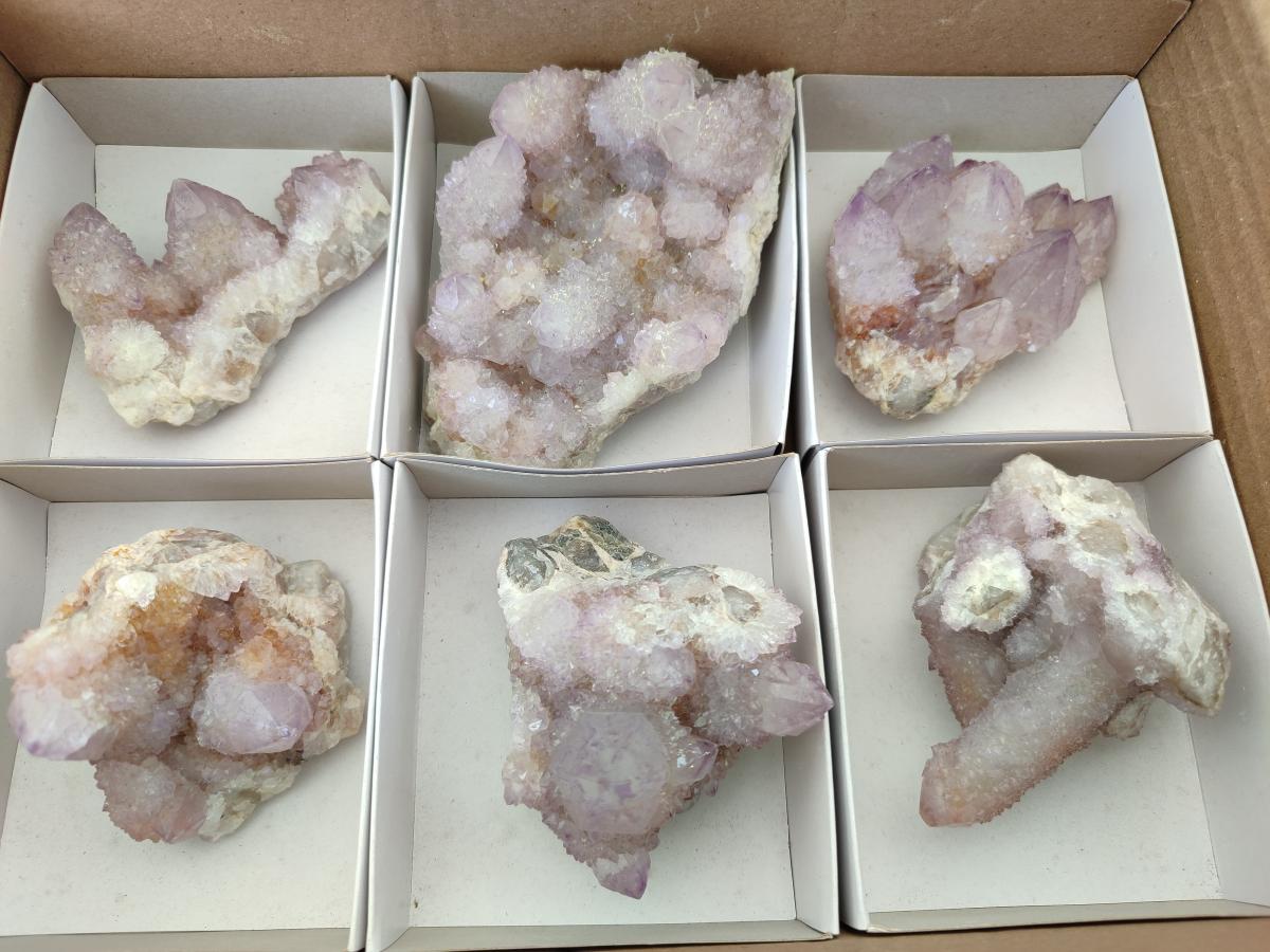 Natural Amethyst Spirit Clusters x 6 From Boekenhouthoek, South Africa