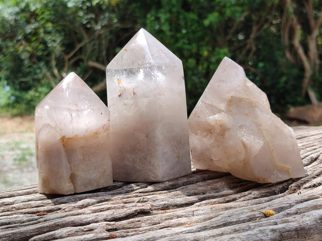 Polished Smokey Angolian Quartz Crystals x 3 From Angola