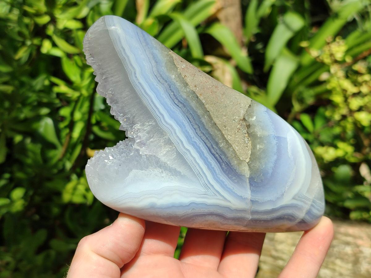 Polished Blue Lace Agate Free Forms x 3 From Nsanje, Malawi - Toprock Gemstones and Minerals 
