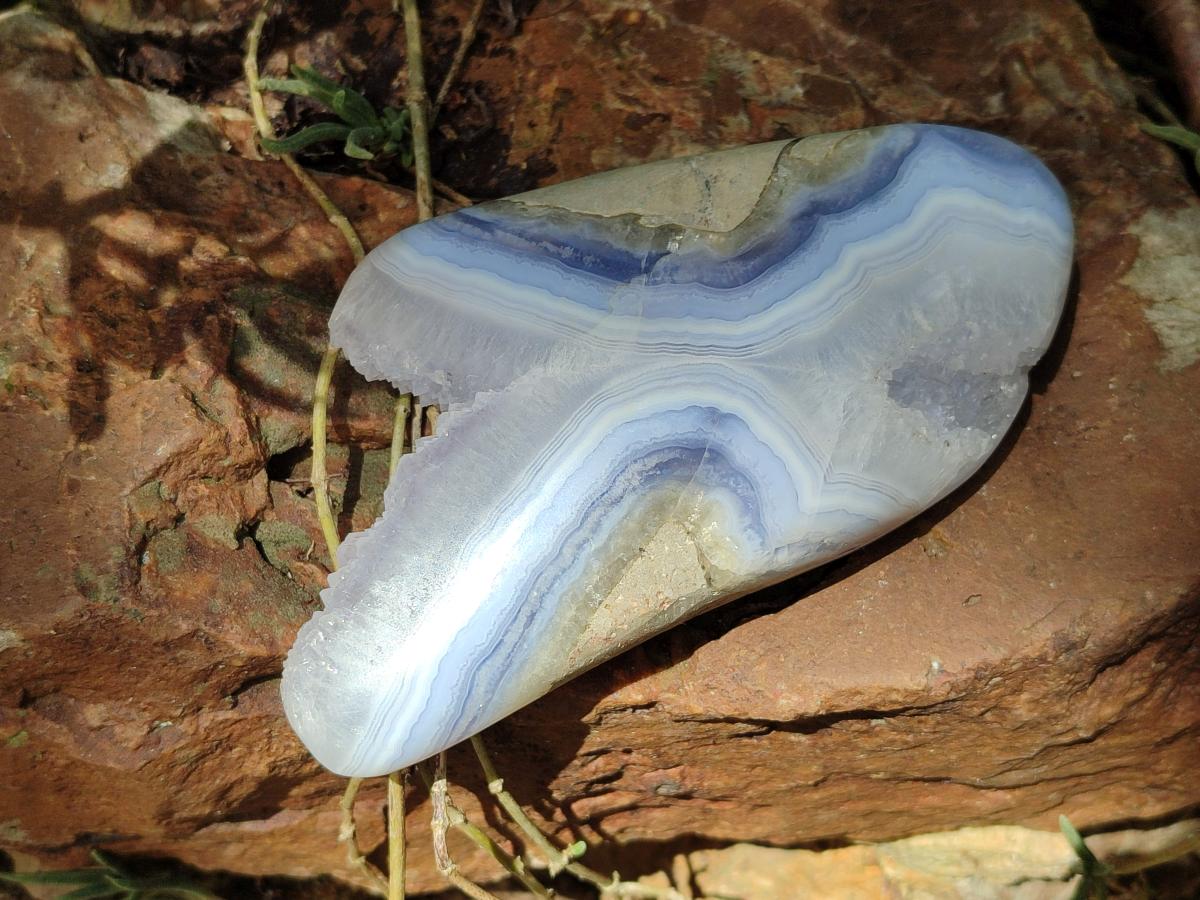 Polished Blue Lace Agate Free Forms x 3 From Nsanje, Malawi - Toprock Gemstones and Minerals 