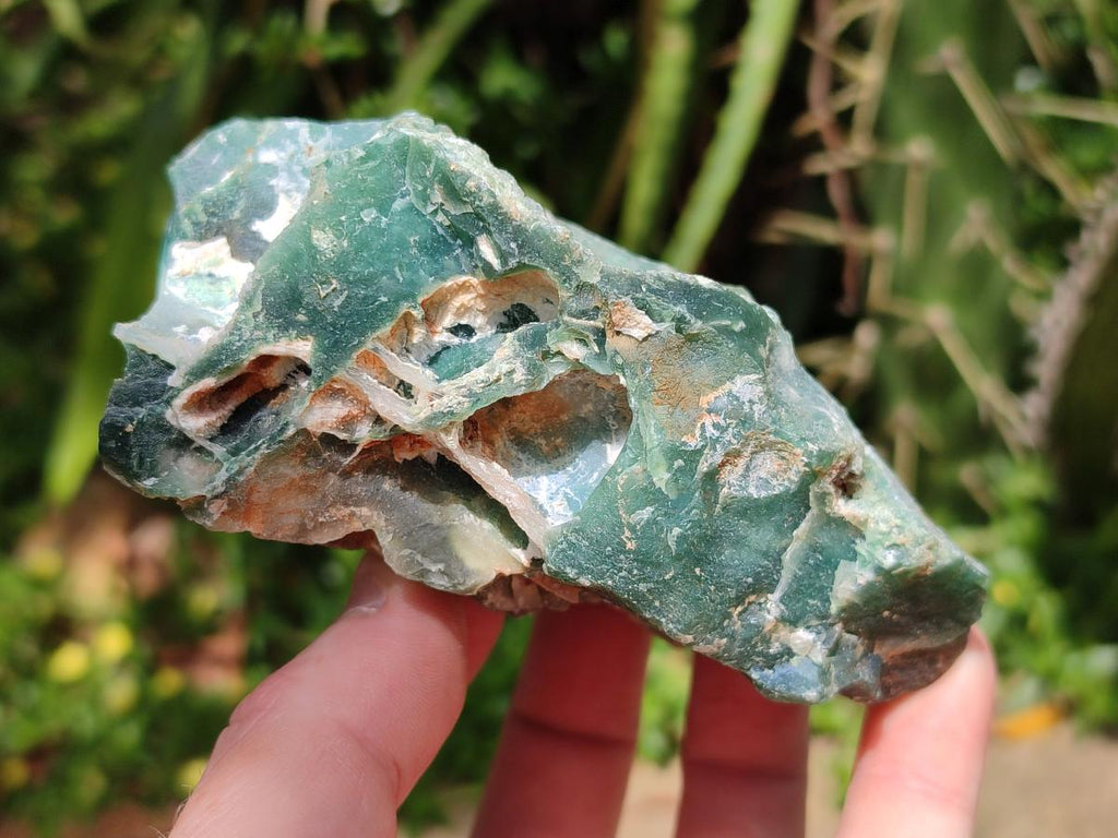 Natural Mtorolite Chrysoprase Cutting Material x 2 From Mutorashanga, Zimbabwe