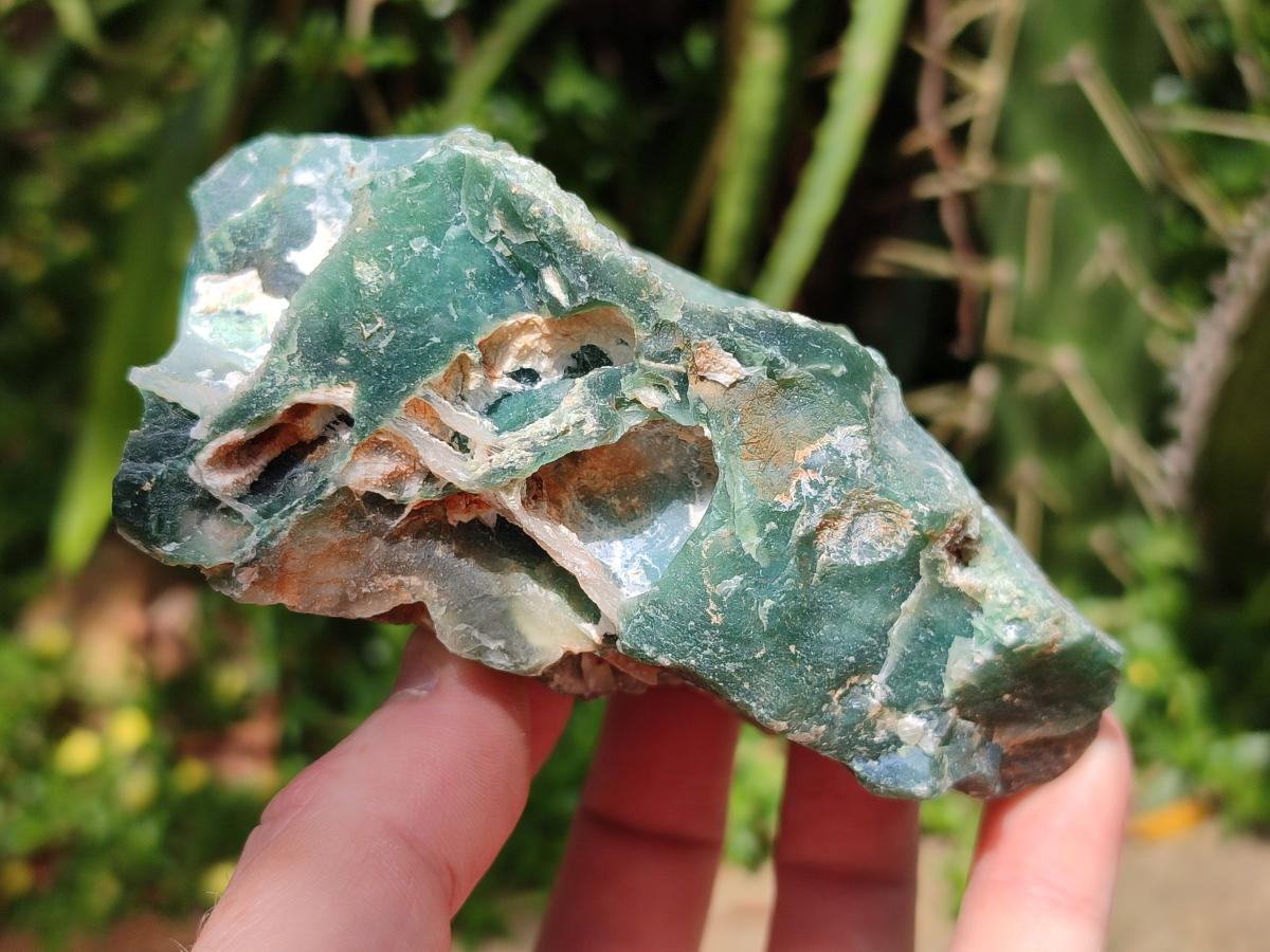 Natural Mtorolite Chrysoprase Cutting Material x 2 From Mutorashanga, Zimbabwe