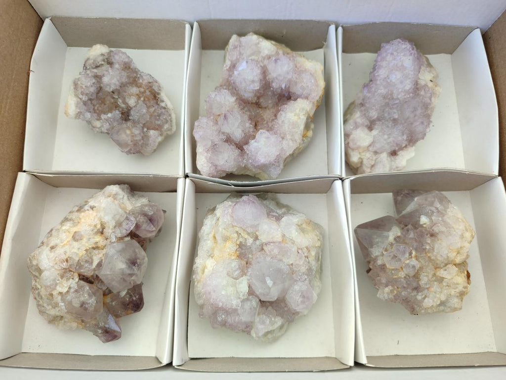 Natural Lilac Amethyst Spirit Clusters x 6 From Boekenhouthoek, South Africa