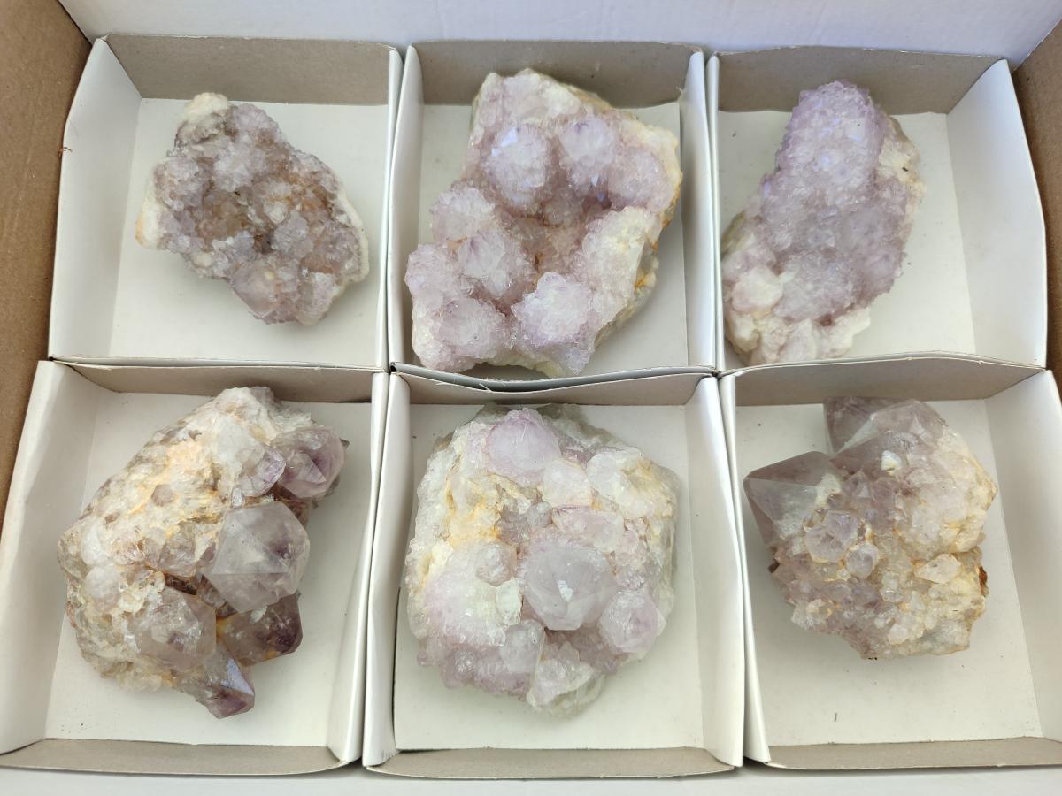 Natural Lilac Amethyst Spirit Clusters x 6 From Boekenhouthoek, South Africa
