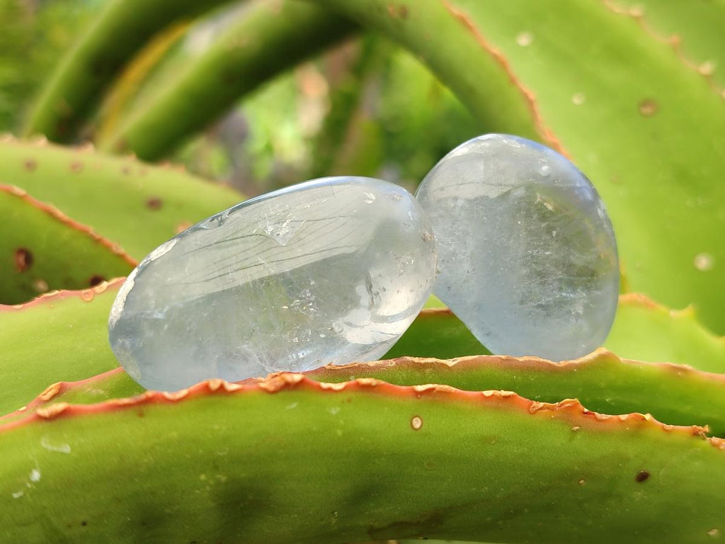 Polished Blue Celestite Free Form Crystals x 20 From Sakoany, Madagascar